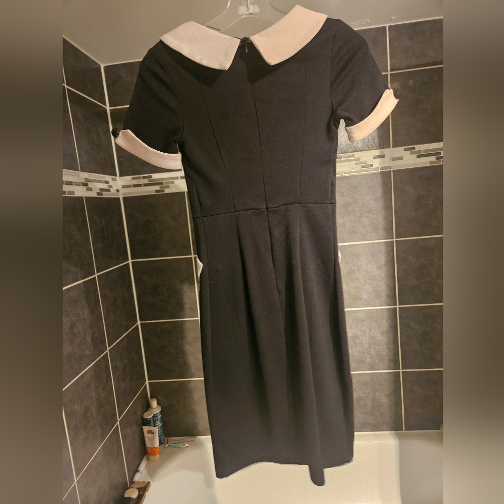 LINDY BOP Vintage Pencil Dress in Black and Cream - Picture 4 of 6